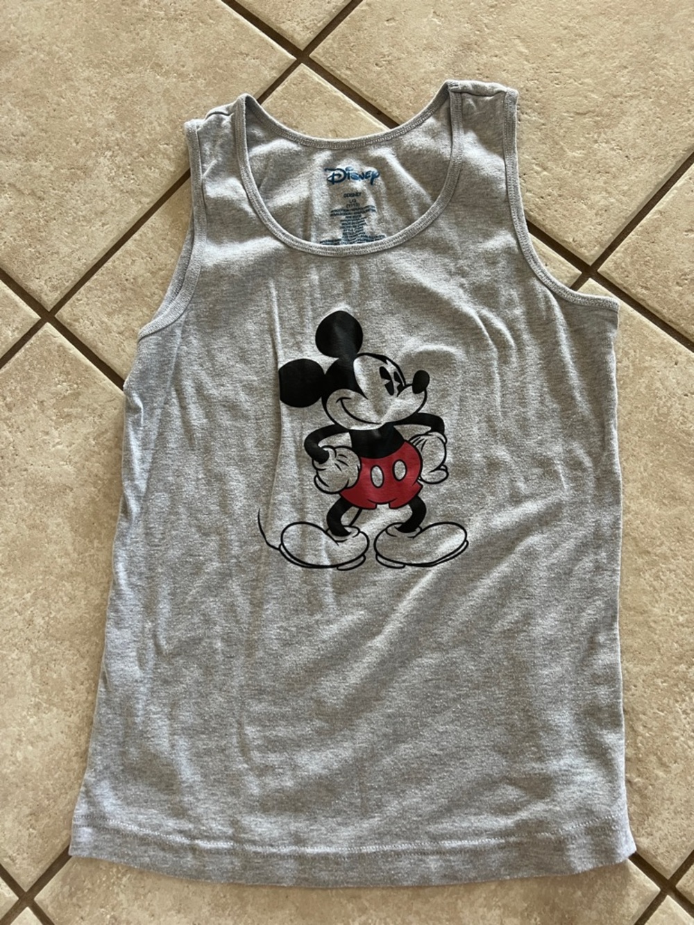 Disney Light Gray Tank Top with Black & Red Mickey Graphic